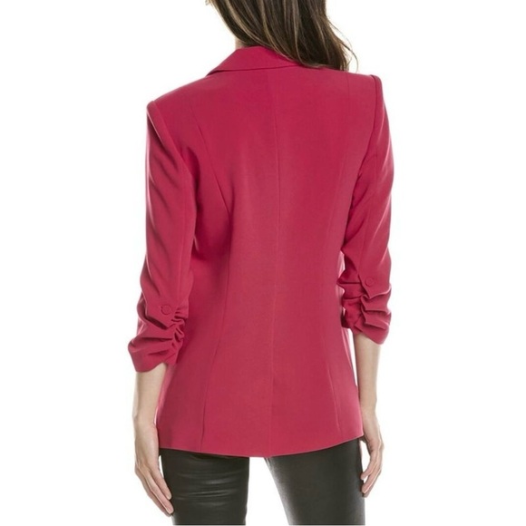 CINQ A SEPT Khloe Crepe Blazer Raspberry 4 - Picture 4 of 14